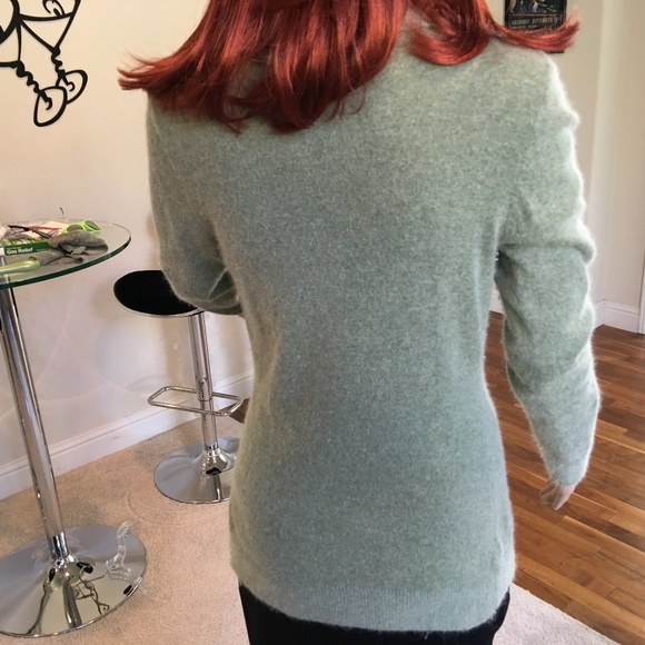 Sage Green V-Neck Sweater - Picture 3 of 3